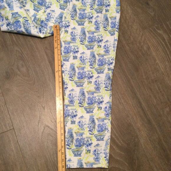 Talbots READ hemmed Slim Ankle Jeans Watercolor Vases Print 14 inseam 25 - Picture 6 of 6